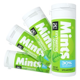 DC24 DAILY CARE Xylitol Erythritol Mints, No Aspartame Sugar Free Mints, Low-Calorie, Refresh Breath Mints Keto Spearmint 30 Pieces (Pack of 4)