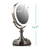 Ovente 9.5" Lighted Tabletop Makeup Mirror, 1X & 5X Magnifier,