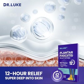 Dr. Luke Herbal Foot Support Patches: 12H Foot Comfort for Heel Discomfort - Natural Formula for Men & Women