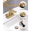 Tohlar Brushed Gold 2 Handle 4 Inch Centerset Bathroom Faucet
