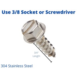 BCP Fasteners 4 Pack Black Stainless Steel License Plate Screws (BCP957)