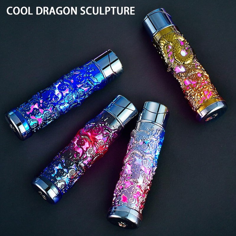 MACHYAO Creative Shiny Dragon Torch Lighter - Windproof, Jet Red