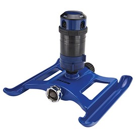 Dramm ColorStorm Gear Drive Sprinkler on Heavy Duty,Durable Metal Base, 4 Patterns, Ideal for Small, Medium & Large Areas with Pass Through Feature, Blue, 40 Foot Diameter