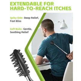 Back Scratcher Stocking Stuffers for Adults Men Extendable Metal Scratchers Christmas Gifts for Men Women Cool Items Tools Ideas Gadgets Husband Wife Dad Kids Elderly White Elephant Gifts for Adults