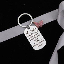 Tyqour Sister Birthday Gifts, Sisters Gift Keychain from Sisters, Big Little Sister Adult Birthday Graduation Gift for Women Girls