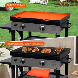 HHSME 17" Silicone Griddle Mat for Blackstone, Heavy Duty Food Grade Blackstone Silicone Griddle Cover With Handle, 17 Inch blackstone griddle Cover, Protect Your Griddle All Year