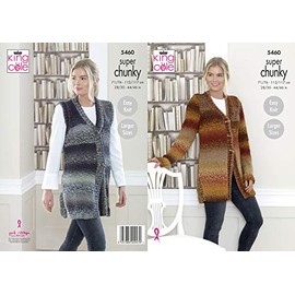 King Cole 5460 Knitting Pattern Womens Cardigan and Waistcoat in Explorer Super Chunky