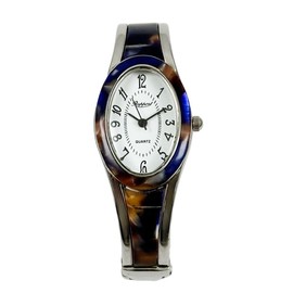 Takeuchi Shoji Rapport 188306 Women's Oval Bangle Watch, Silver Slim Watch, Blue, blue, Classic