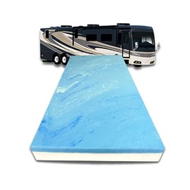 FoamRush 4-Inch (48" x 80") Cooling Gel Memory Foam Mattress Replacement, Travel Comfort, Pressure Relief Support, Made in USA, Camper Trailer Truck, Cover Not Included, Three Quarter Size