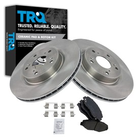TRQ Front Brake Pad & Rotor Kit Brake Pads Brake Rotor Ceramic Compatible with 2012-2015 Honda CR-V