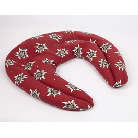 Johanniskern Grain Neck Pillow with Chambers, Neck Pillow, Heat Cushion for Neck (Flower Edelweiss)