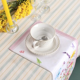 Arquiel Napkins Flowers Pink Set of 4 Fabric Napkins 100% Cotton Decorative Soft High-Quality Reusable Dining Table Napkins for Weddings Kitchen Household Spring/Summer (45 x 45 cm)