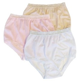Carole Brand Women's Pastel Nylon Lace Trim Panties Size 9 (3-Pack)