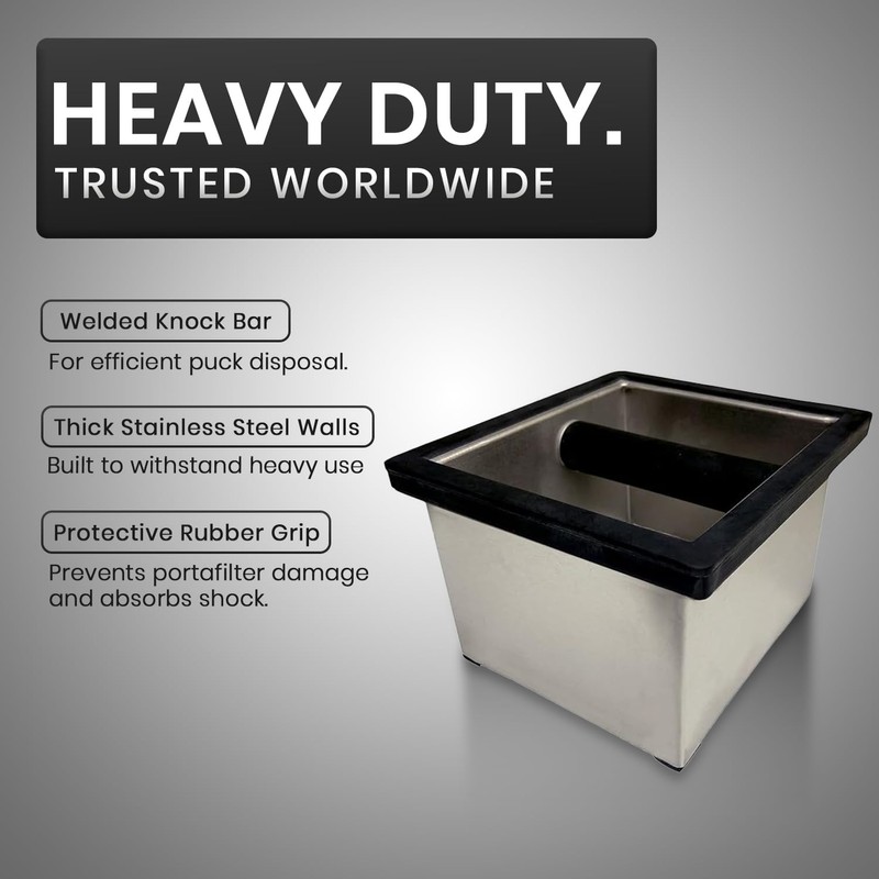 Rattleware Heavy-Duty Stainless Steel Knock Box Espresso Puck Disposal with