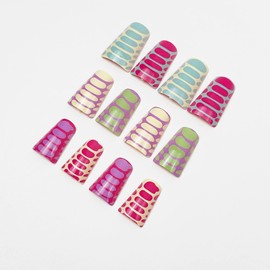 BABALAL Duck Nails press on Colorful Fake Nails Tropical Glue on nails Summer Design Acrylic Nails Supplies 24Pcs Duck Bill Manicure False Nails Y2k Gyaru Aesthetic Nails Glossy Artificial Nails Art