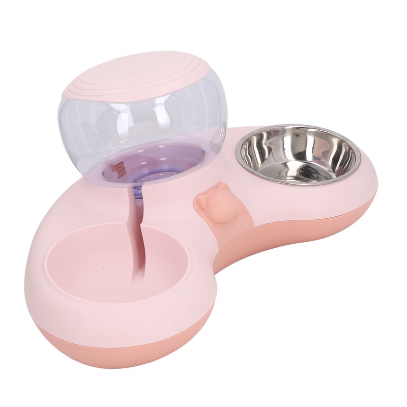 Double Cat Bowls Pet Food and Water Bowl Set Tilted