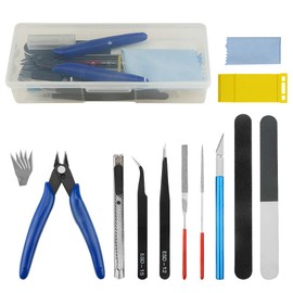 WMYCONGCONG 16 PCS Gundam Modeler Basic Tools Craft Set Hobby Building Tools Kit for Professional Model Assemble Building and Fixing Blue