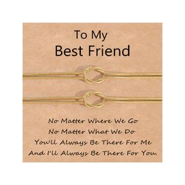 GBTBYS 2pcs Friendship Gifts for Women Best Friend Bracelet Gifts for Women Birthday Gift Besties Sisters Gold