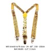 Cadoline Gold Mens Sequin Polyester Fancy Dress Suspenders 100 x