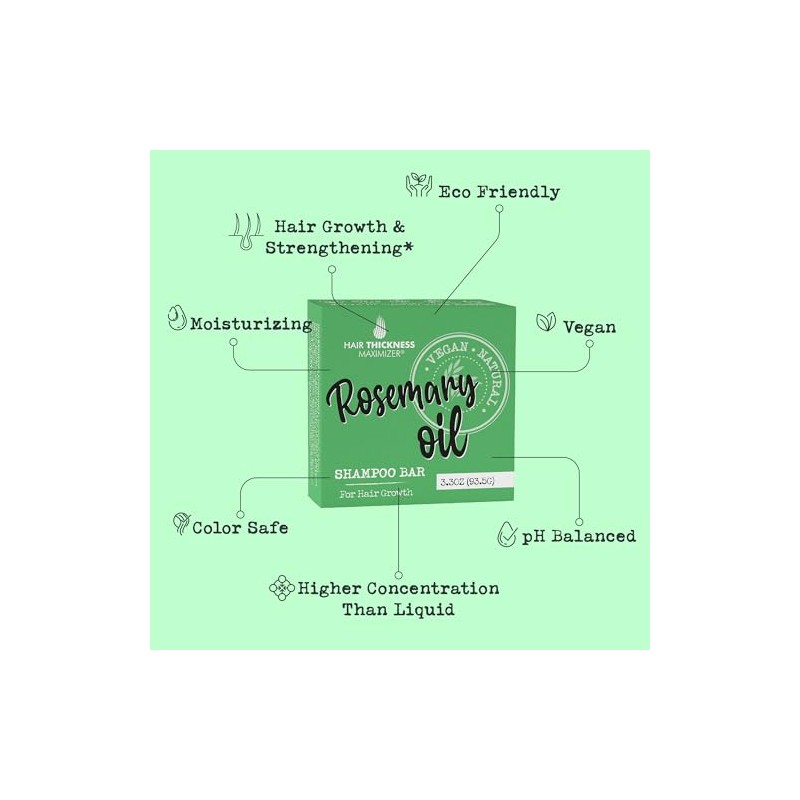 Hair Thickness Maximizer- Champú en barra con aceite de romero