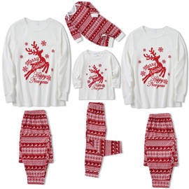 SANMIO Family Christmas Pajamas Matching Sets Moose Plaid Xmas Pjs Family Couples Kids Baby Women Men Sleepwear