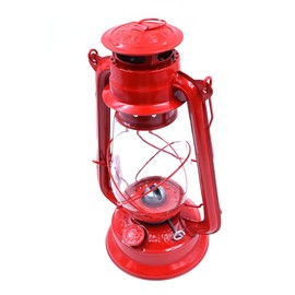 CENPEK 30cm Vintage Storm Lantern Oil Lamp Burning Lantern Retro Kerosine Lamps Classic Oil Lamp Table Lanterns for Home Garden Camping Citronella - Red