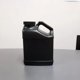 Midwest Container 1 Gallon (128oz) F-Style Black Bottle HDPE Jug WITH LID, Fluorinated, 63mm - 4 PACK