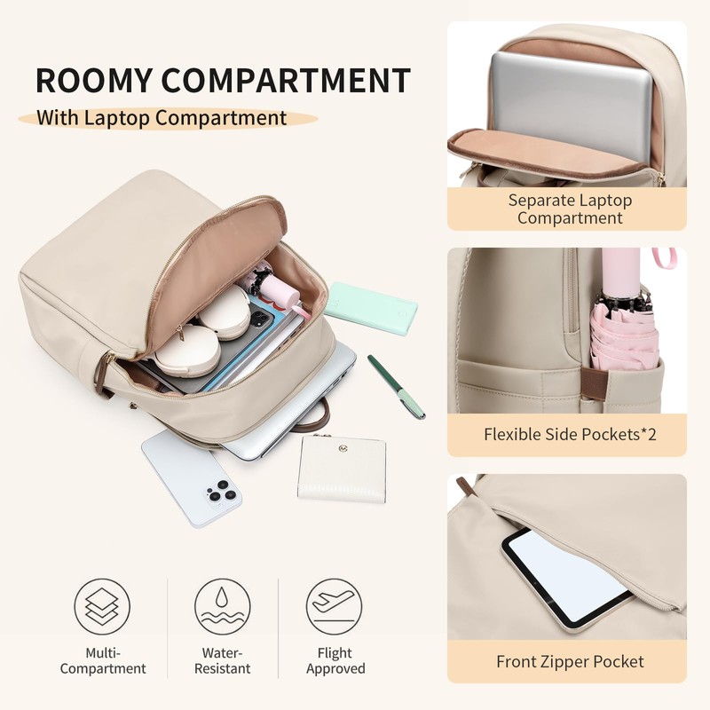 GOLF SUPAGS Women Laptop Backpack with Separate Laptop Compartment Fits