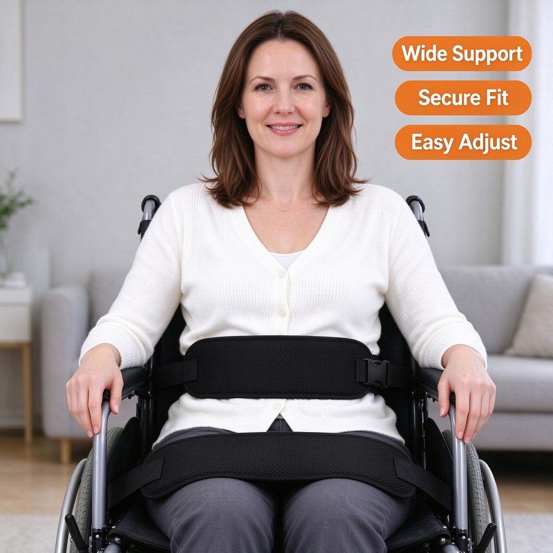 Wheelchair Safety Belt for Waist Support – Adjustable Quick-Release Padded
