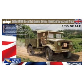 Gecko Models 35GM0025 Bedford MWD 15-CWT 4x2 GS Truck (Open Cab with Aeroscreen) Scale 1:35 WWII British Army