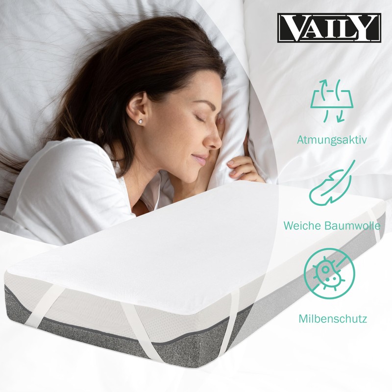 Vaily Mattress Protector 90 x 200 cm – Oeko-Tex Certified