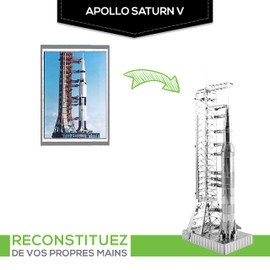 Fascinations Metal Earth Apollo Saturn V with Gantry 3D Metal Model Kit