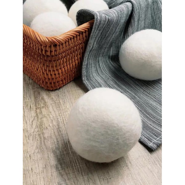 Set of 6 Natural Wool Tumble Dryer Balls Reusable Laundry