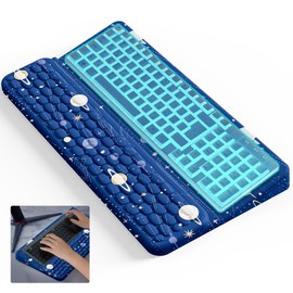 Laokiiy Keyboard Stand for Desktop, Computer Keyboard Stand, Ergonomic Keyboard Holder for Easy Typing Working, Keyboard Riser with Comfortable Wrist Rest for Keyboard Blue Planets