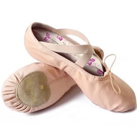 s.lemon Leather Ballet Shoes,Split-Sole Dance Practice Ballet Slipper for Beginners Ballerina Pink 27