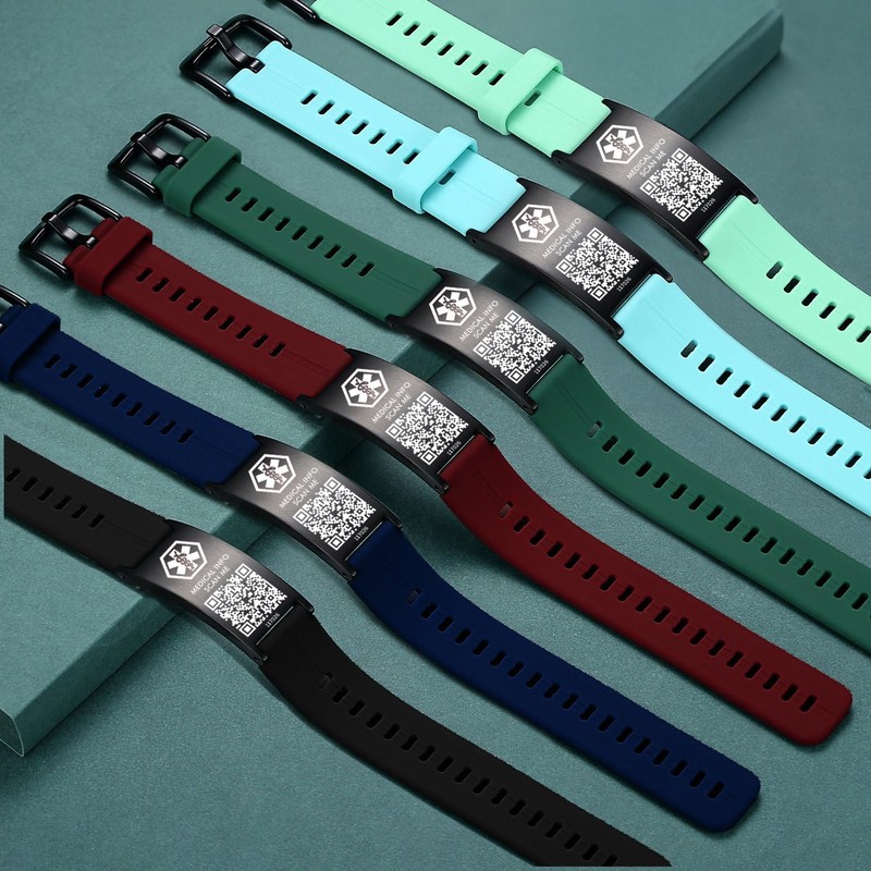 AOAMID Medical ID Bracelet with QR Code for Women Men,