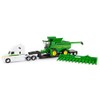 John Deere S780 Combine with Freightliner and Lowboy Trailer 1/64