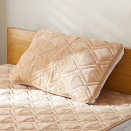 AZRA Pillow Pad, Warm, Winter, Macro Fiber, Flannel Fabric, Thick, Anti-Static, Moisture Absorption, Heat Generating, Stylish, Pillowcase, 16.9 x 24.8 inches (43 x 63 cm), Beige