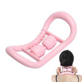 Massager With Handle Fascia Roller, Suuwwn Massage Ball with Handle Massage Roller Self Massage Roller for Back Massage Neck Massage Leg Massage Arm Massage Full Body Massage (Pink)