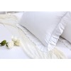 Ruffles Pillow Cases Shams Covers White Queen Size 2 Pack