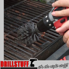 Ultra Stiff Black Mini Original BBQ Grill Brush - Electric Spin Scrubber for BBQ Grill Cleaning - Outdoor Cleaning Supplies, Ideal for Brick, Concrete, Metal, Fireplace Grates & Electric Smokers