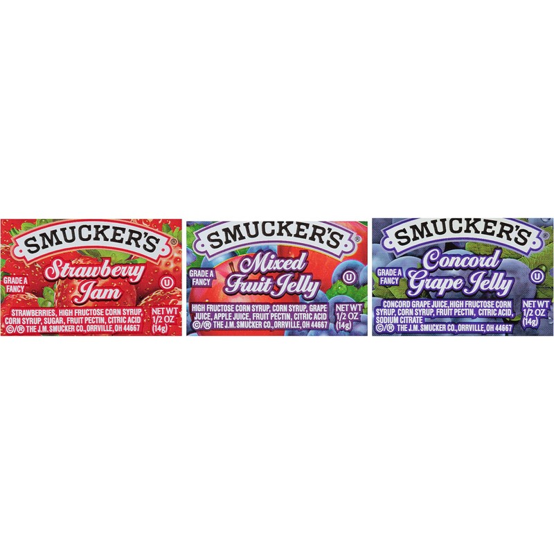 Smucker's Strawberry Jam, Mixed Fruit and Concord Grape Jelly Assortment,