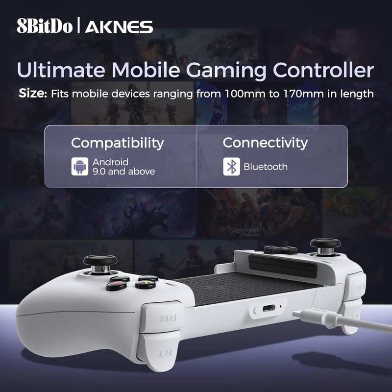 AKNES 8BitDo Ultimate Bluetooth Mobile Gaming Controller for Android, Hall