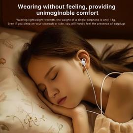 okcsc Sleep Earbuds Noise Isolating Ear Plugs,Ultra Soft Skin-Friendly Liquid Silicone Sleeping Earphone,Touch Sliding Adjustment,for Insomnia,Side Sleeper,Snoring,Travel,Meditation,Relaxation, White