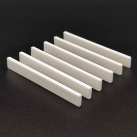 Vencetmat 6Pcs Blank & Uncut Guitar Bridge Saddles White Color Made of Real Bone 80x3x10mm for Electric & Acoustic & Classical & Cigar Guitar, Mandolin, Banjo, Ukulele Part Replacement