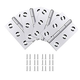 Bohaner Door Hinge, 3" / 76mm Polished Chrome Ball Bearing Hinges,Zinc Plated Steel Butt Hinges for Home Furniture Bathroom Cabinet Window Internal Doors Including Fixing Screw(4Pcs)