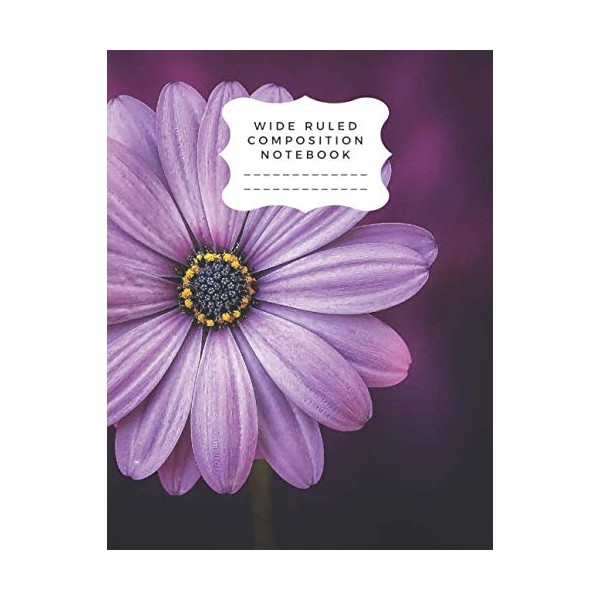 Wide Ruled Composition Notebook: Purple Extra Large 8.5" x 11"