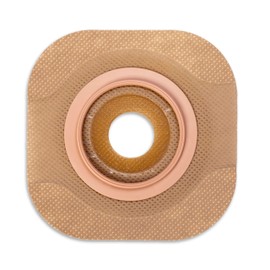 Hollister 112018 CeraPlus Flat Skin Barrier, Pre-Sized 1-1/2” Opening, Flange Size 2-1/4”, Red Color Code Match, 5 Pack – Ostomy Skin Barrier, Ostomy Supplies, Adhesive Border (Tape)
