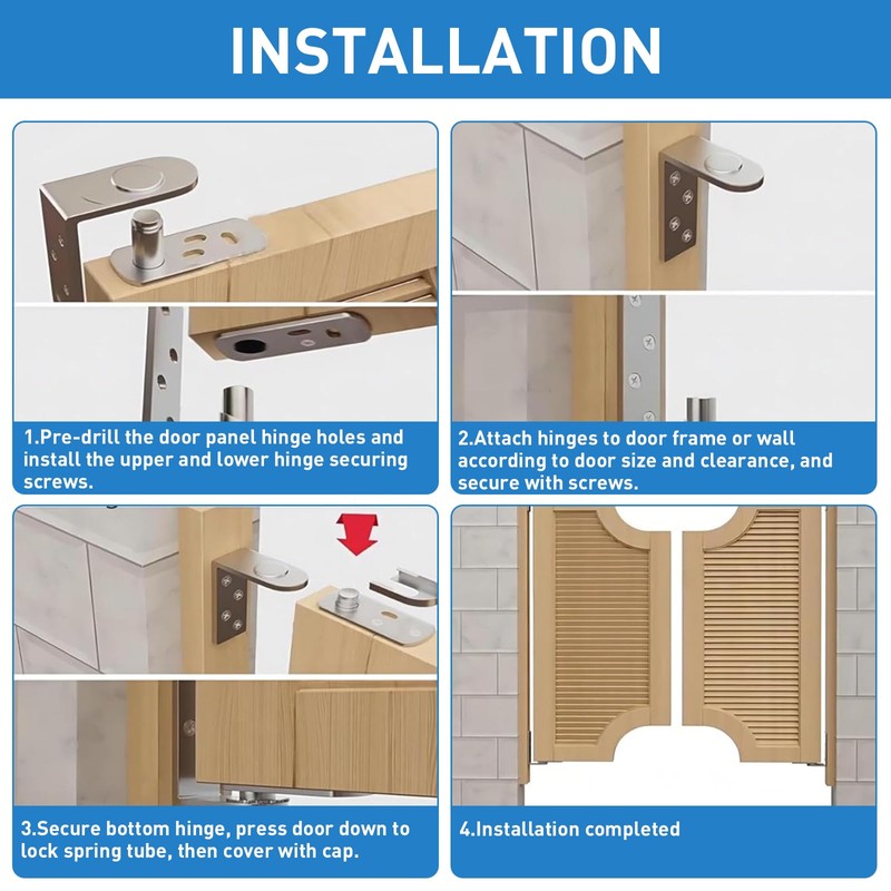 Tambee Saloon Door Hinges, Heavy Duty 304 Stainless Steel Double