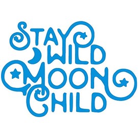 Stay Wild Moon Child Vinyl Cutout Sticker Rub On Decal 4.6-by-3.25 Inches (White)